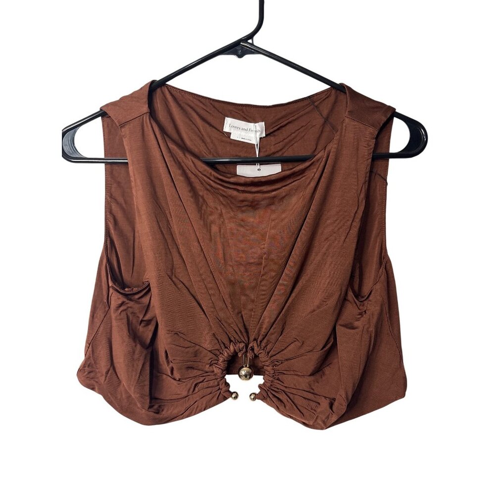 Lovers and Friends x Yhasmina Ferrara Lotte Top in Chocolate Brown Large New - Picture 4 of 8